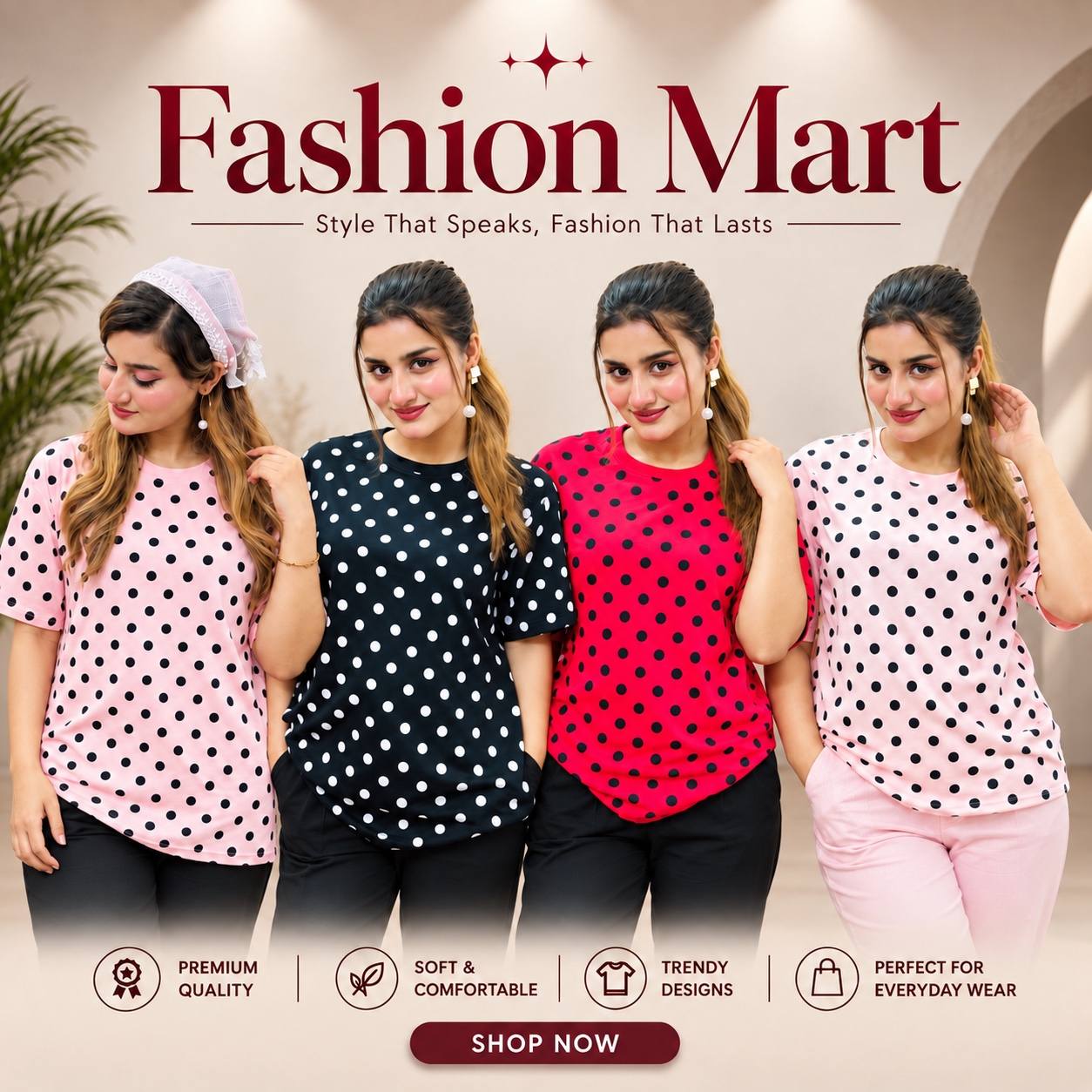 Dot Print T-shirt