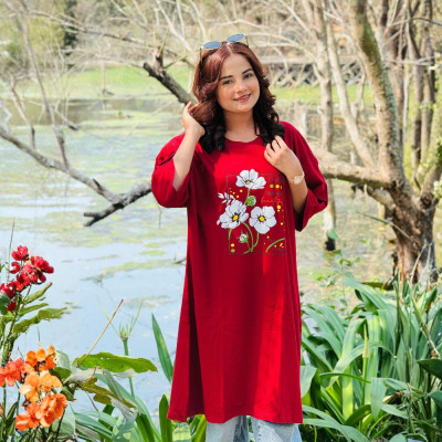 Ladies Long T-Shirt (Sunny Days Merun)