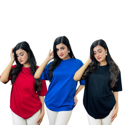 ৩ পিস সলিড টি-শার্ট কম্বো মাএ ৬৯৯ টাকা (Royel blue / Merun / Black)