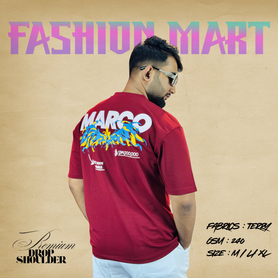 Men's Premium Drop Shoulder T-shirt (Marco-Merun)